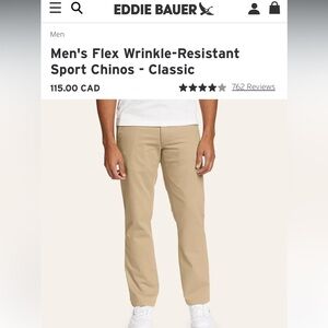 Eddie Bauer Men's Flex Wrinkle-Resistant Sport Chinos - Classic